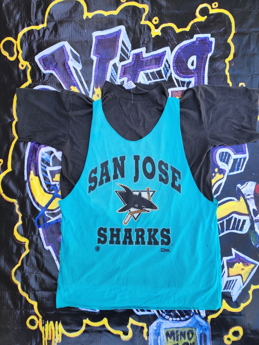 Vintage 1980s San Jose Sharks Salem Sportswear Practice Jersey