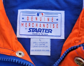 BNWOT Vintage 90s New York Mets Starter Light Jacket Blue Orange