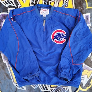 Vintage 90s Chicago Cubs Majestic Warm Up Mesh Lined Jacket Medium