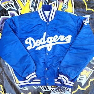 Vintage 80s 90s Los Angeles LA Dodgers Starter Satin Button up