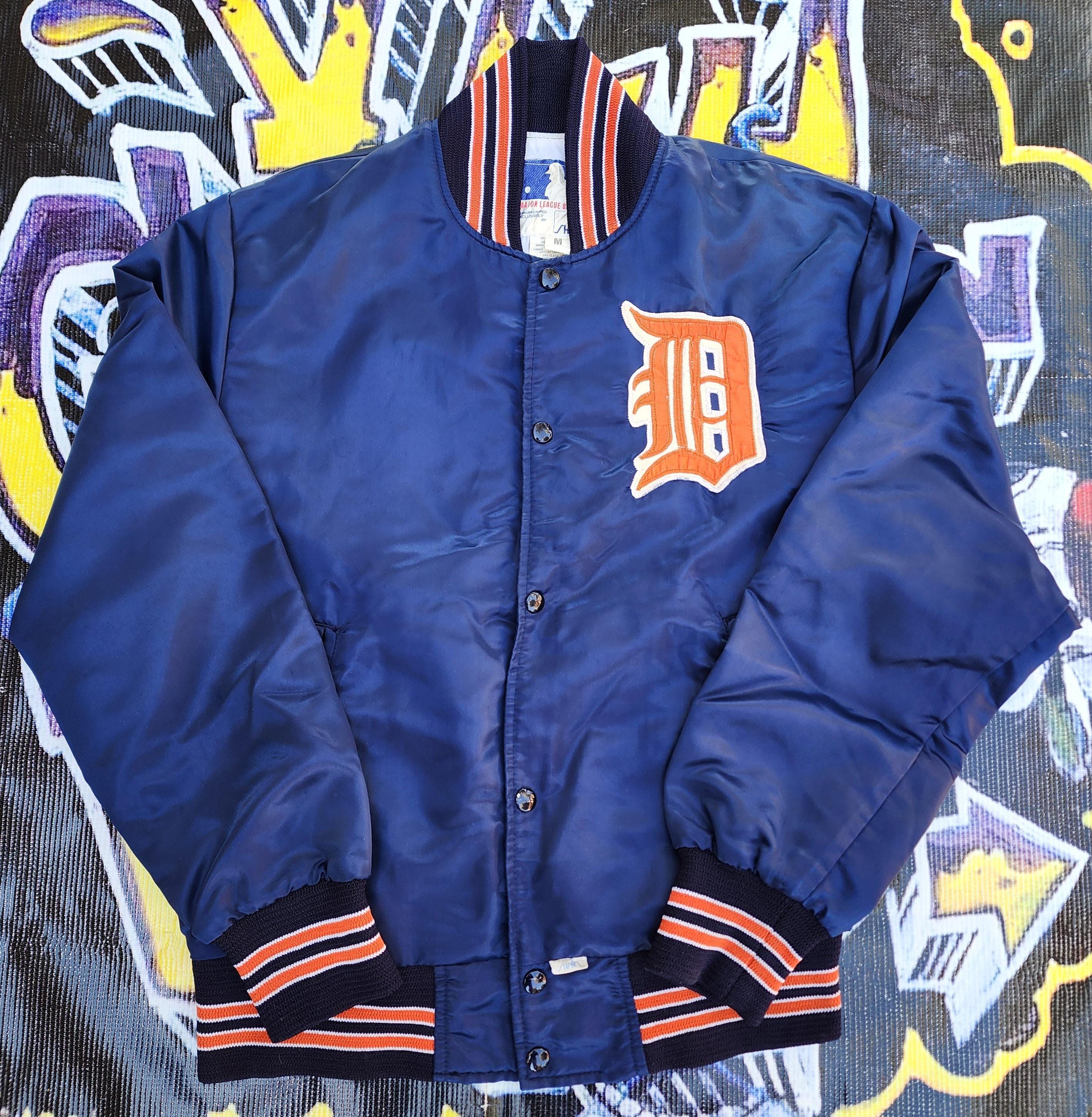 Vintage 80s Detroit Tigers Shain of Canada Light Satin Bomber