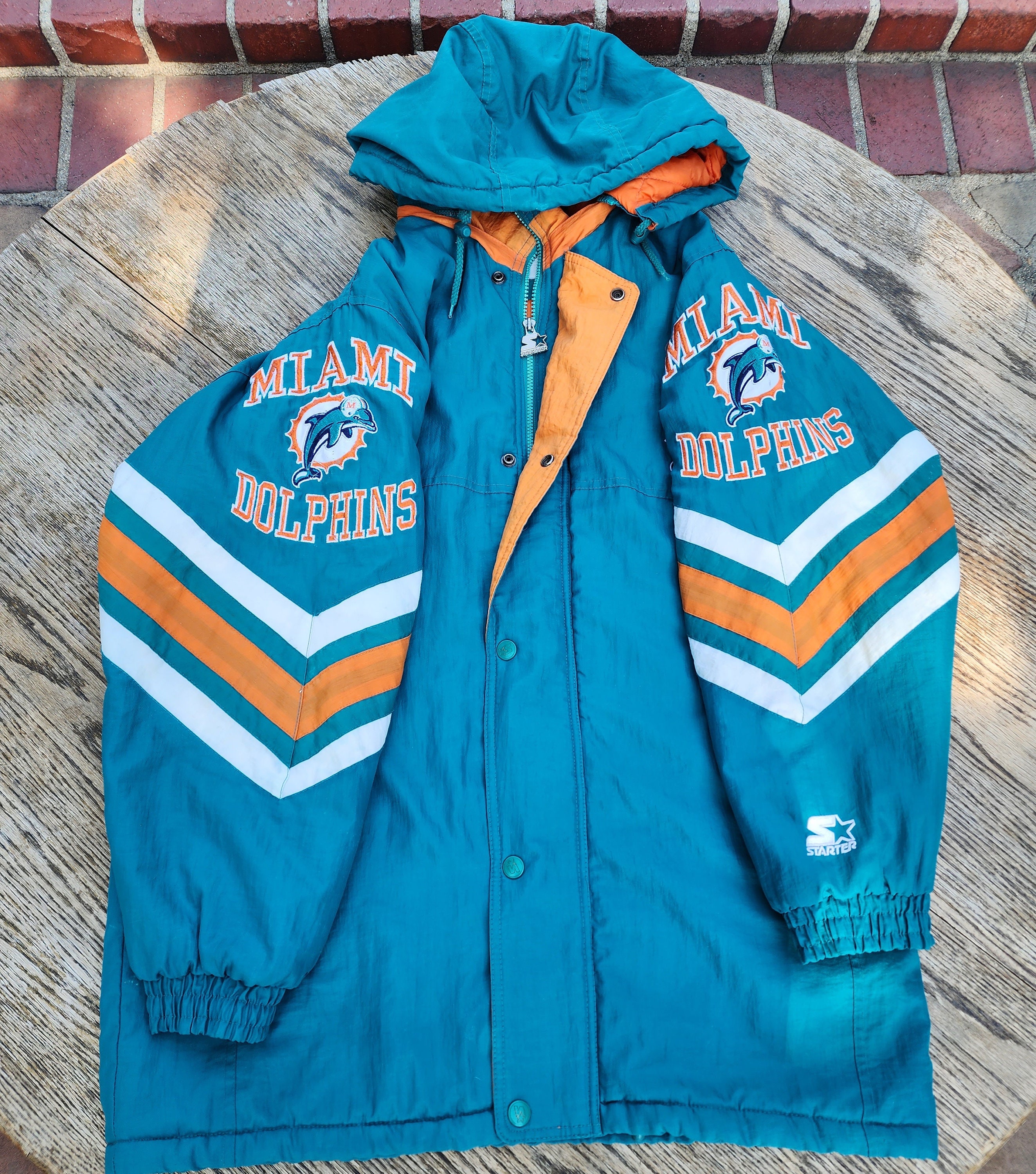 Men's Starter Black Miami Dolphins Classic Pullover Hoodie Size: Extra Large