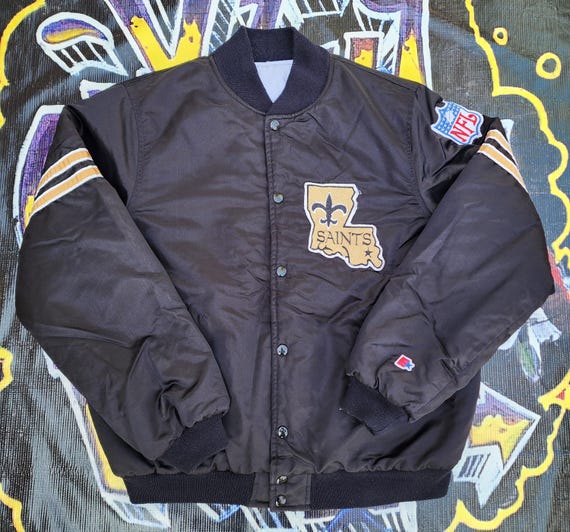 激レア！2013SS STONE  “BOMBER JACKET” Vintage 1980s New Orleans Saints Escudero Satin Bomber Jacket