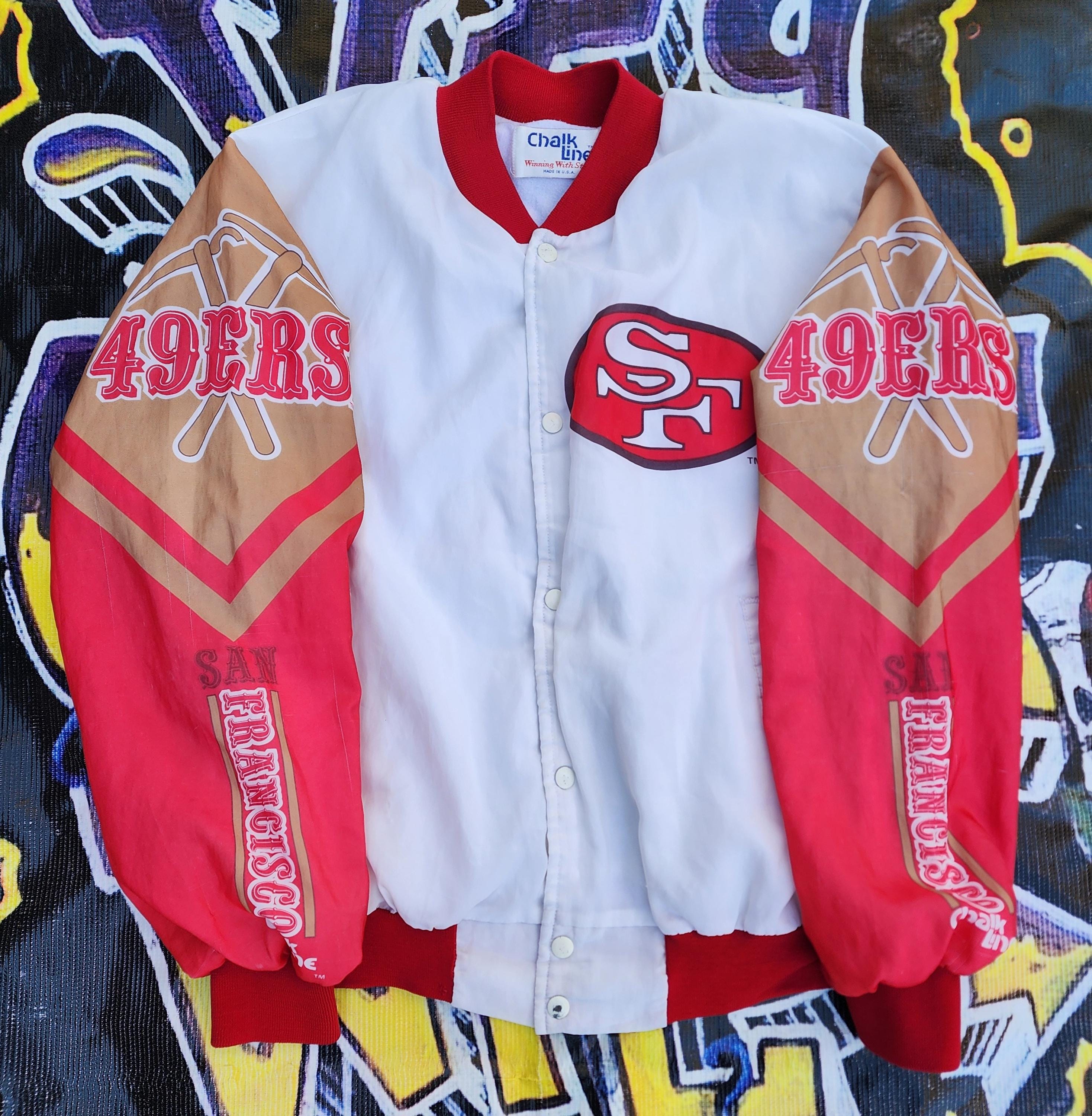 Vintage 1980s San Francisco 49ers Chalk Line Fanimation Lined
