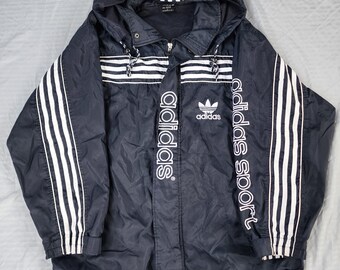 Vintage 1990s Adidas Black White Track Jacket Medium - Etsy Canada