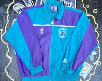 Vintage 1990s Charlotte Hornets NBA Apex One Logo Athletic Puffer