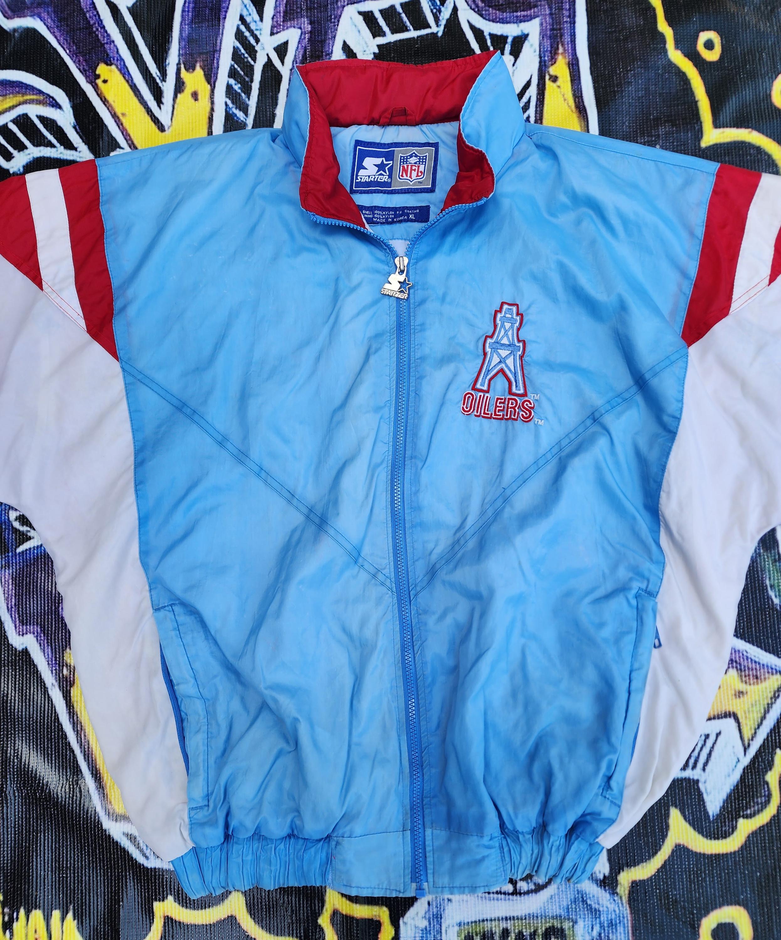 Vintage 1990s Houston Oilers Starter Windbreaker Light Jacket XL