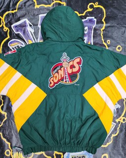 Vintage 90s Seattle Supersonics Sonics Starter Pouch Space Font