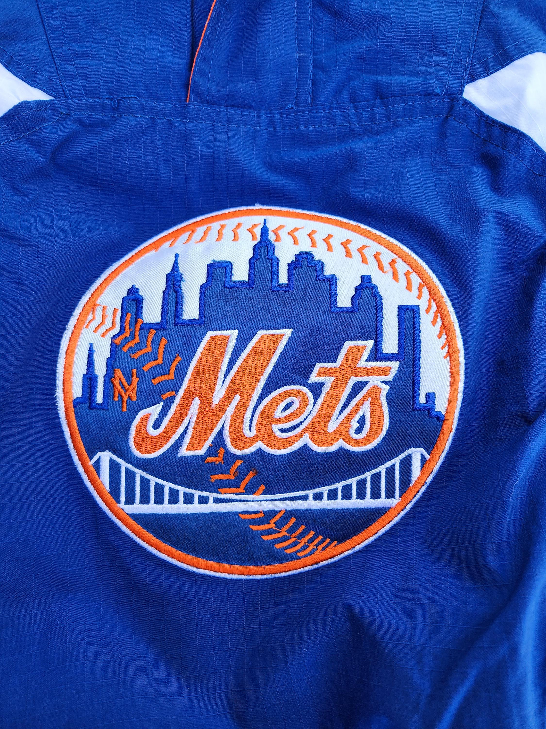 BNWOT Vintage 90s New York Mets Starter Light Jacket Blue Orange