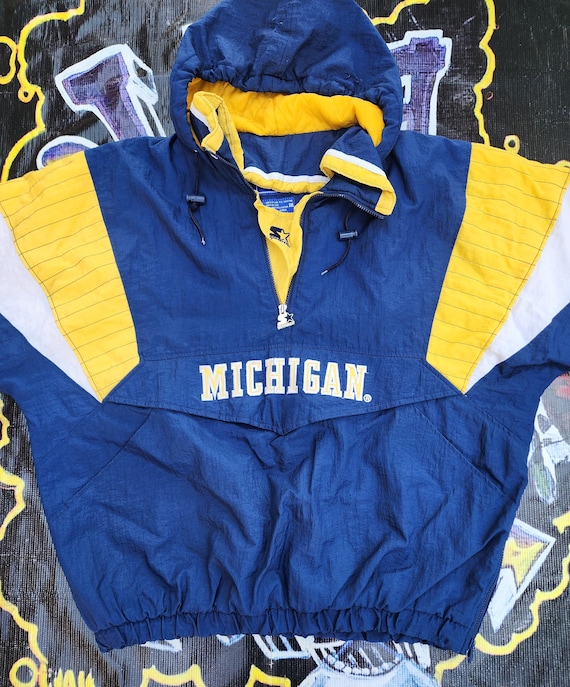 Vintage 90s University of Michigan Wolverines Starter Pouch Jacket
