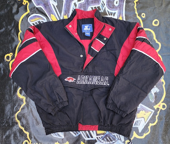 Vintage 90s Arkansas Razorback Starter Pouch Jacket L/XL - Etsy