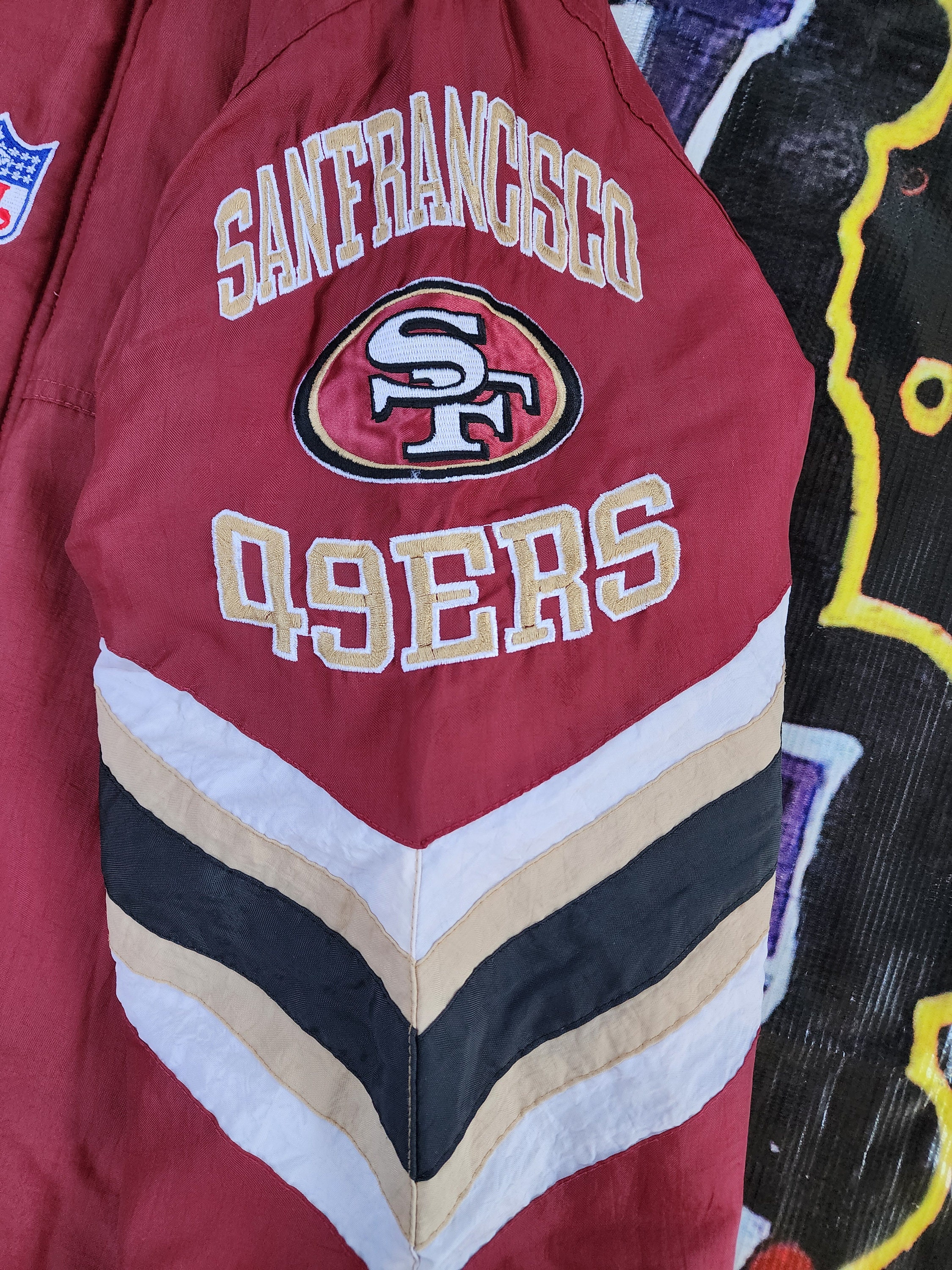 Vintage 90s San Francisco 49ers Gold Black Arm Logos Full Zip