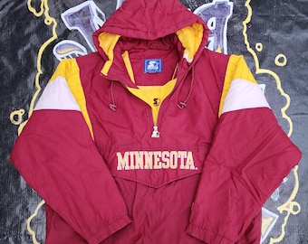 STARTER製MINNESOTA gophersアノラック選手サイン入り？ Vintage 1990s Minnesota Gopher Starter Pouch Jacket XS - Etsy