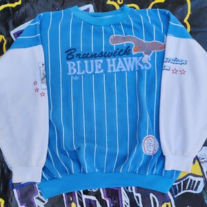 激レア 80s adidas 刺繍ロゴ BLUE HAWKS スウェット Vintage 1990s Adidas Brunswick Blue Hawks Crewneck XL - Etsy