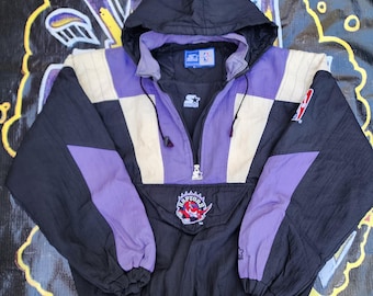 Vintage 1990s Toronto Raptors Starter Pouch Color Block Jacket XL
