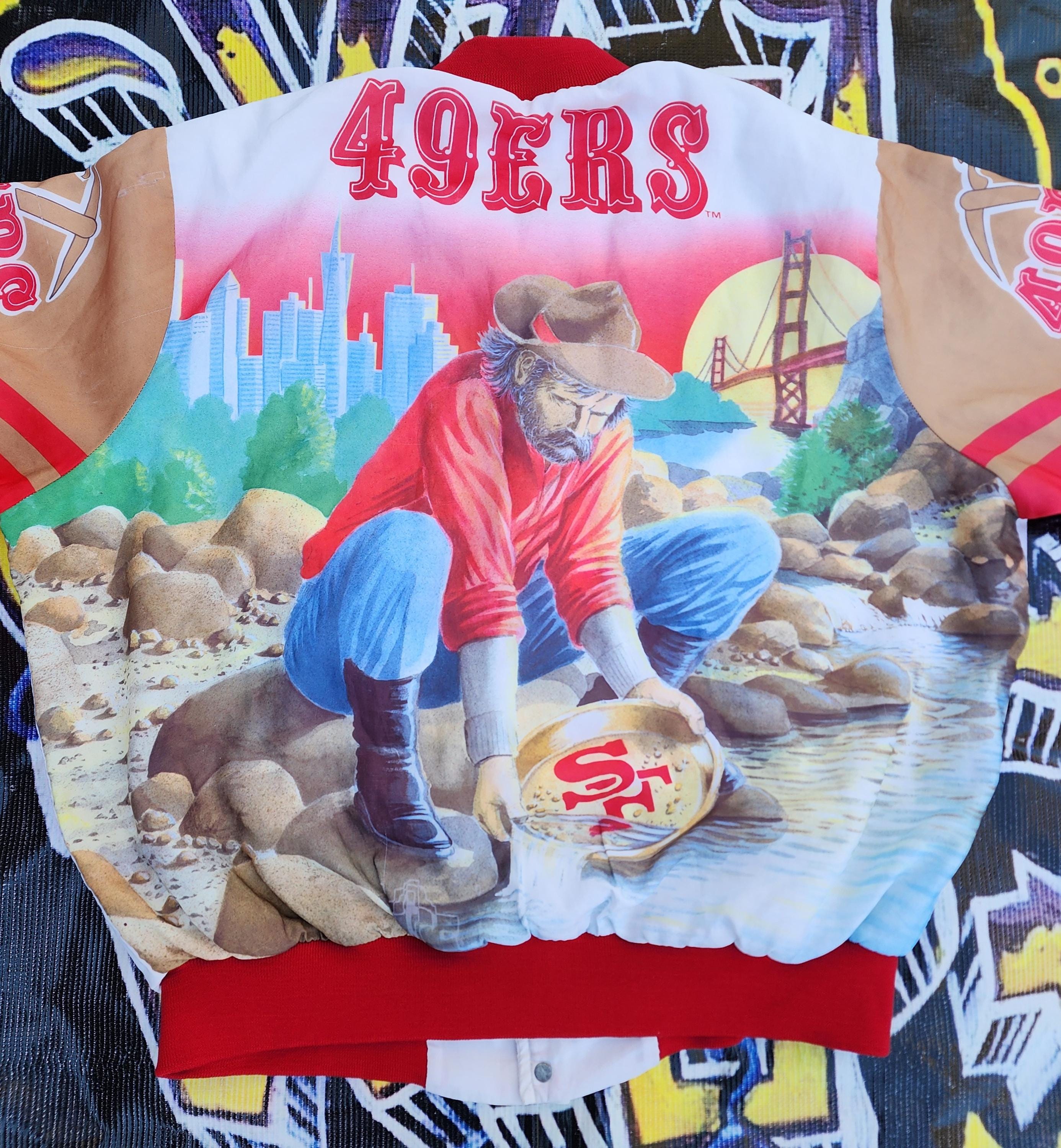 Vintage 1980s San Francisco 49ers Chalk Line Fanimation Lined