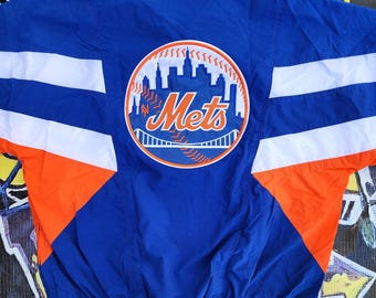 BNWOT Vintage 90s New York Mets Starter Light Jacket Blue Orange