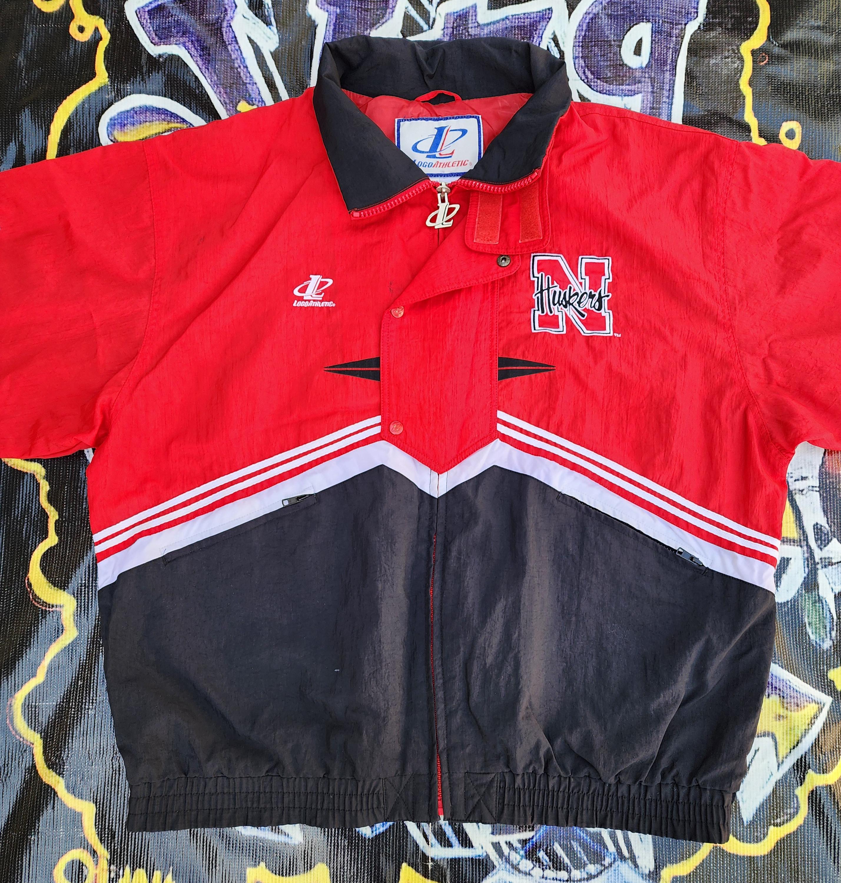 Vintage 90s Nebraska University Huskers Logo Athletic Light Jacket