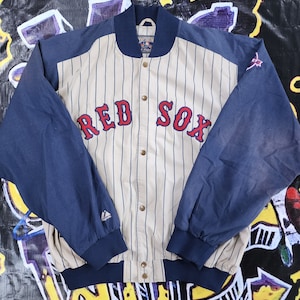 Vintage Early 2000s Boston Red Sox Majestic Cooperstown Collection Pinstripes Bomber Jacket XL