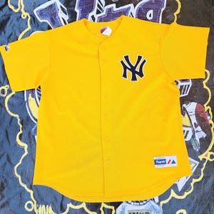 Vintage 90s New York Yankees Majestic Yellow Jersey XXL - Etsy