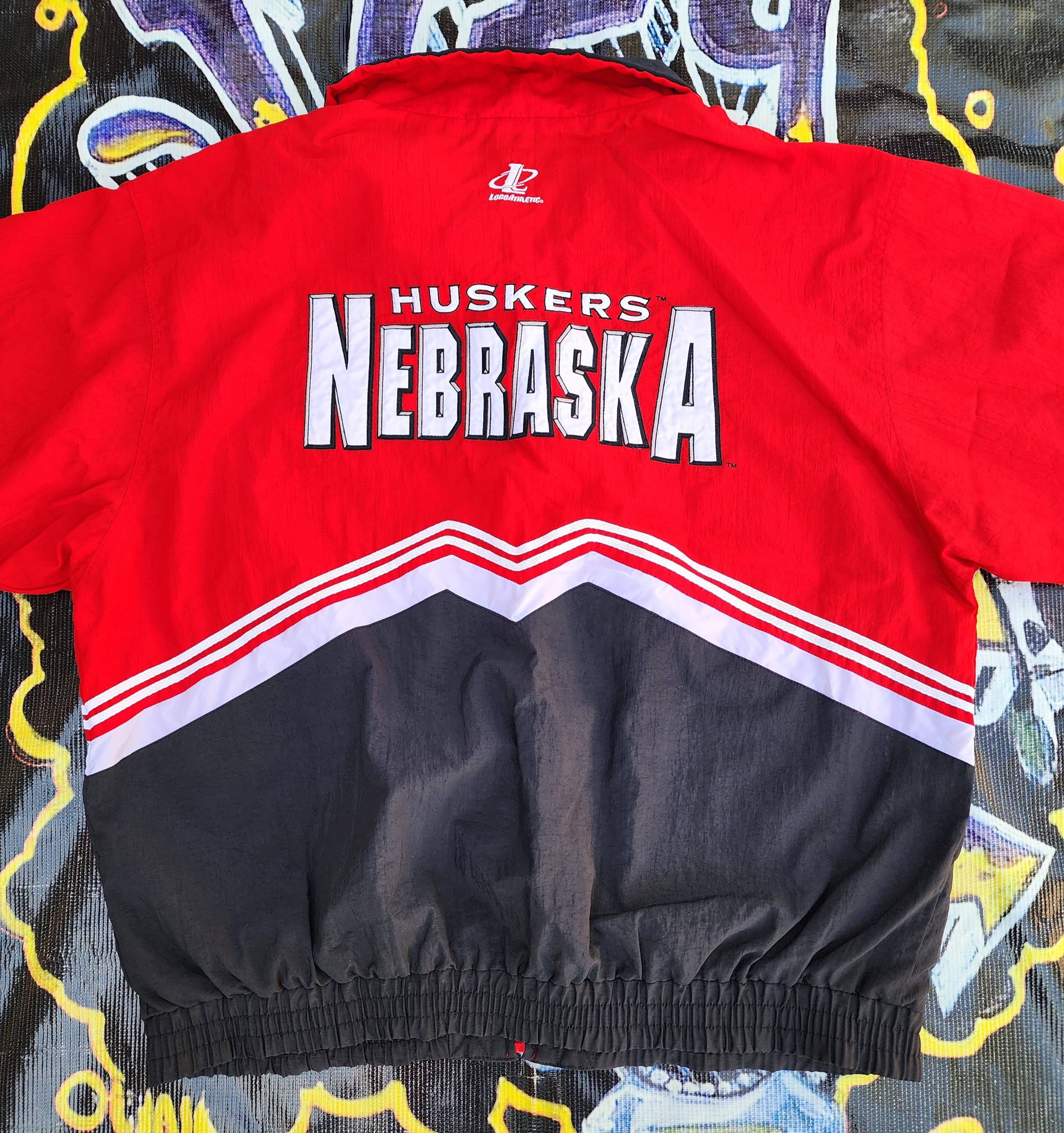 Vintage 90s Nebraska University Huskers Logo Athletic Light Jacket
