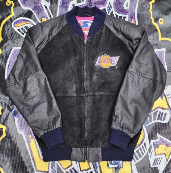 Rare!!! Vintage 1990s Los Angeles Lakers Starter Suede Leather