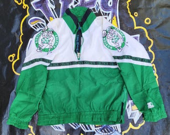 BOSTON CELTICS STARTER ナイロンジャケット Vintage 1990s Boston Celtics Starter Pouch Jacket XL - Etsy