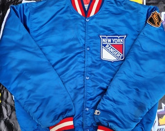 Vintage 1990s New York Rangers Starter Satin Jacket Large