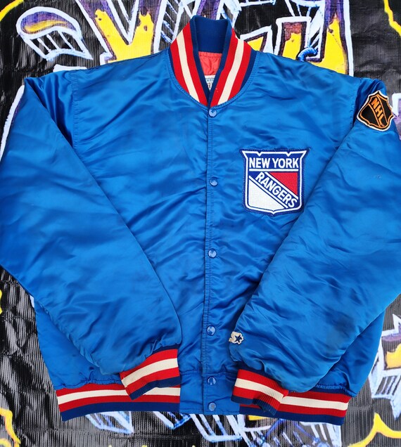 Vintage 1990s New York Rangers Starter Satin Jack… - image 1