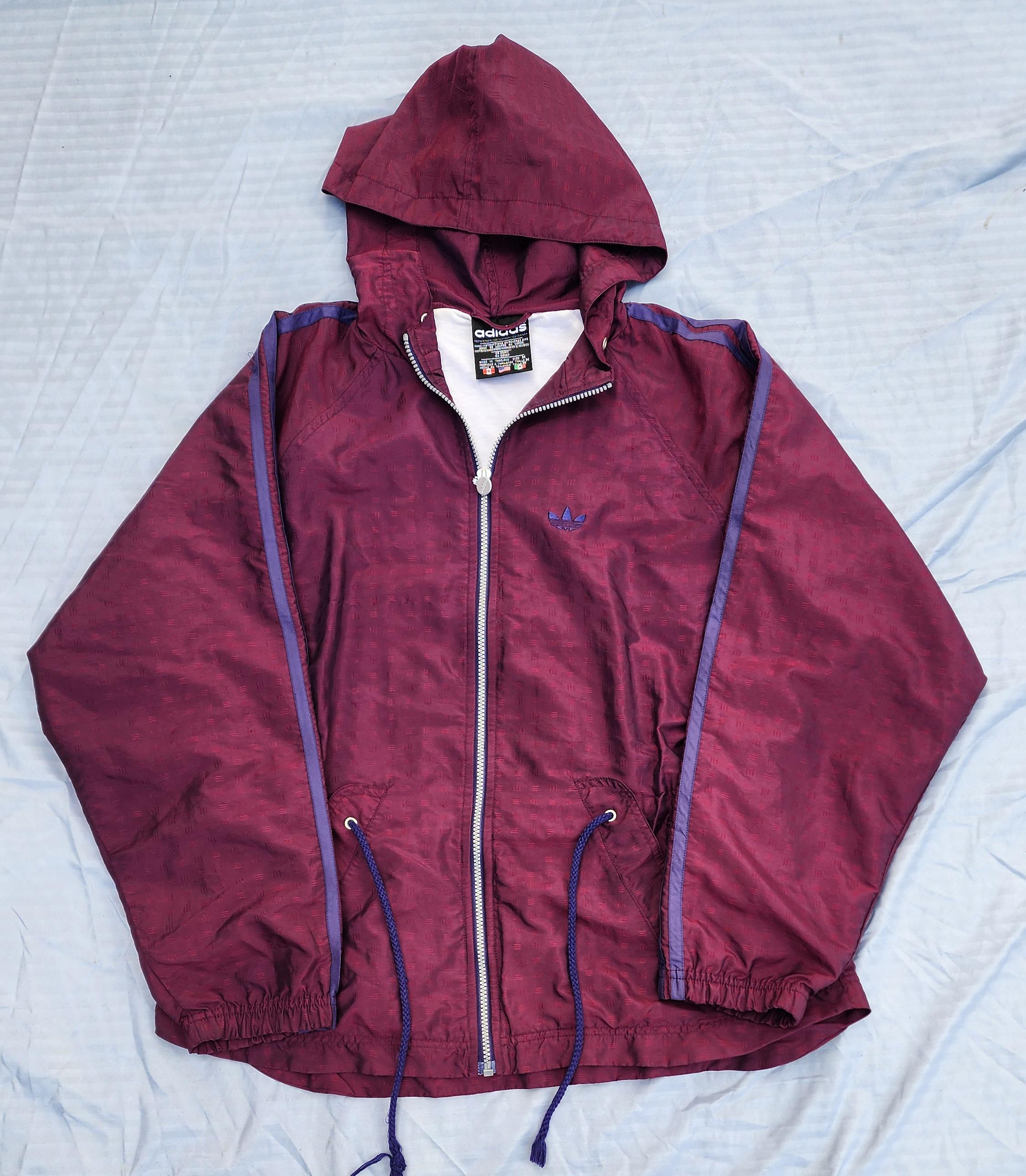 Vintage 1990s Adidas Purple/ Maroon Windbreaker Jacket Medium - Etsy