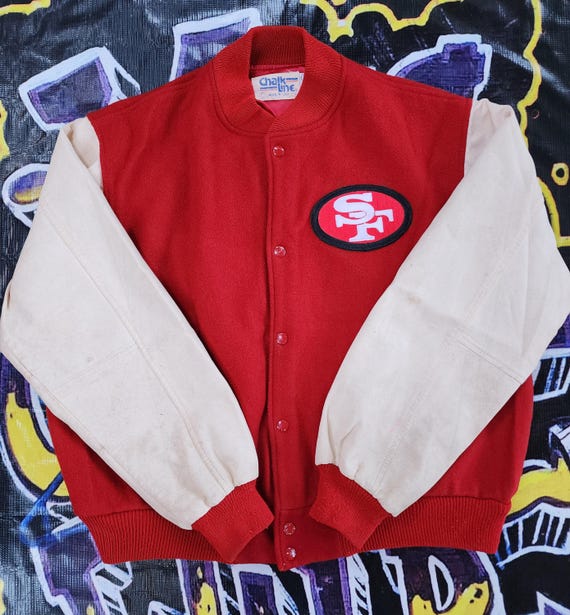 Vintage 1980s San Francisco 49ers Chalkline Wool Leather Varsity