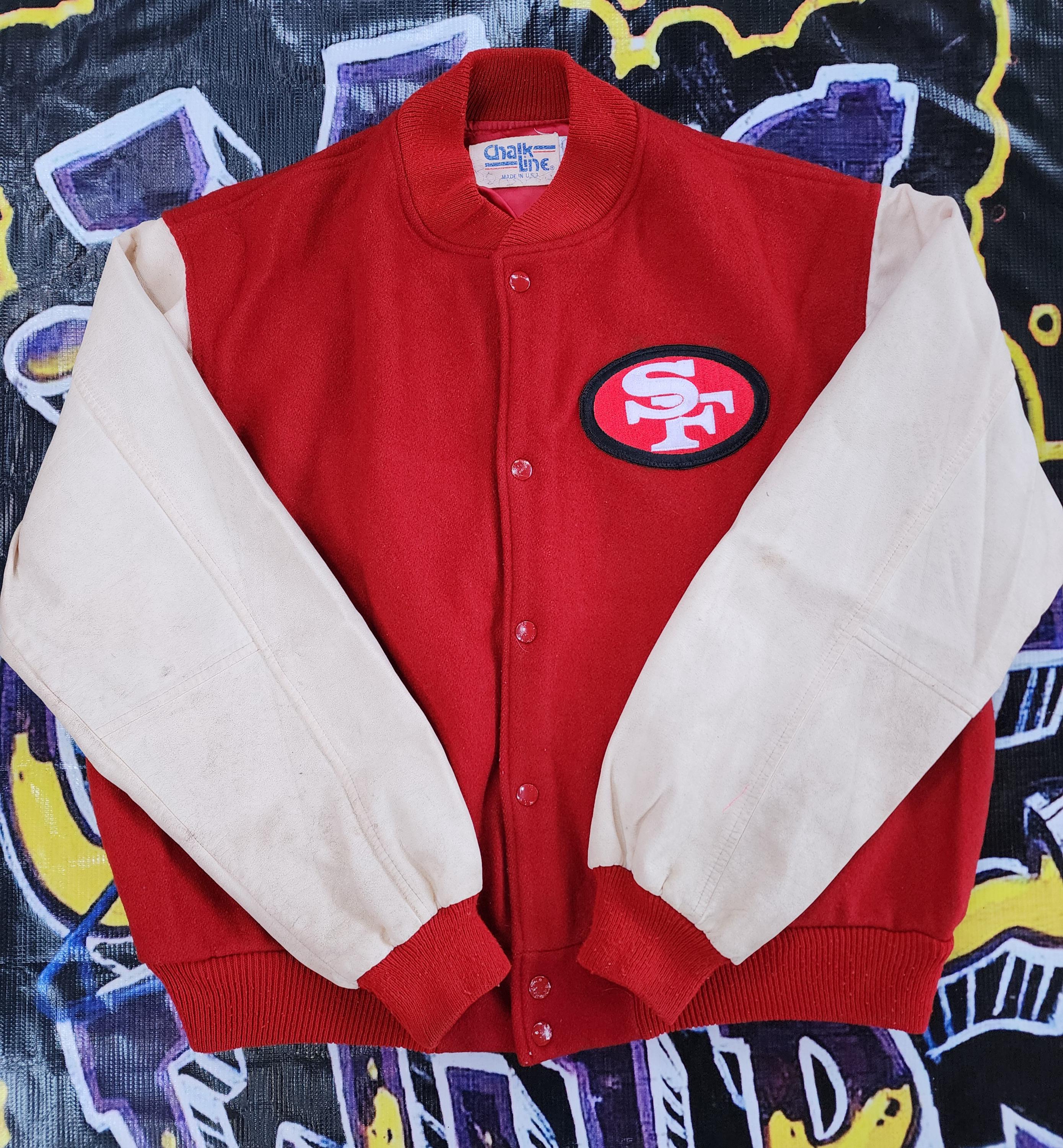 Vintage 1980s San Francisco 49ers Chalkline Wool Leather Varsity