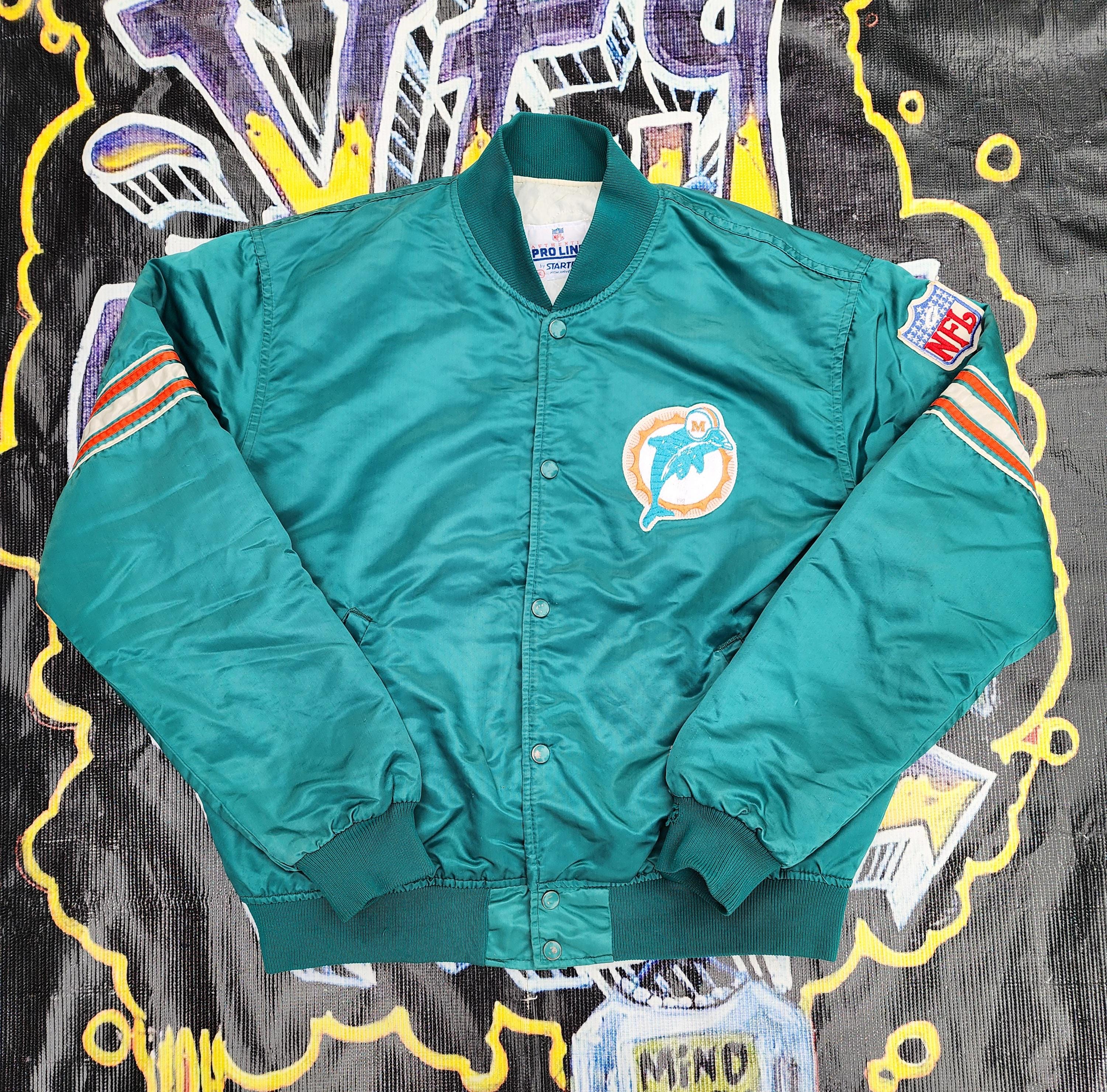 Vintage 80s 90s Miami Dolphins Starter Pro Line Satin Bomber