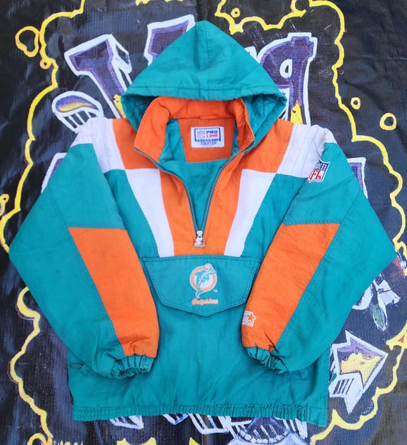 Vintage 90s Miami Dolphins Starter Pouch Jacket Color Block M - Etsy