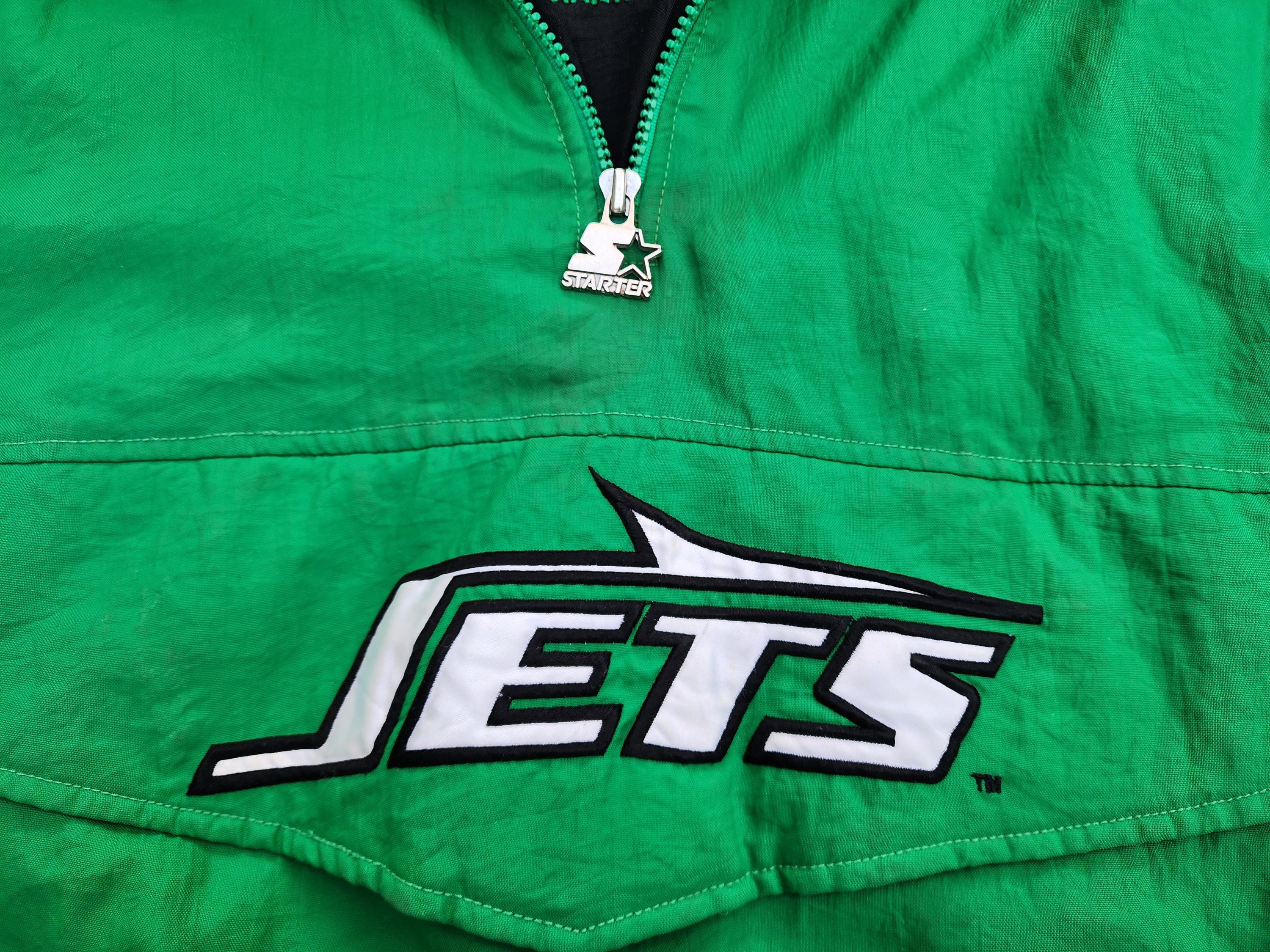 Vintage 1990s New York Jets Starter 1/2 Zip Pouch Jacket L-XL 
