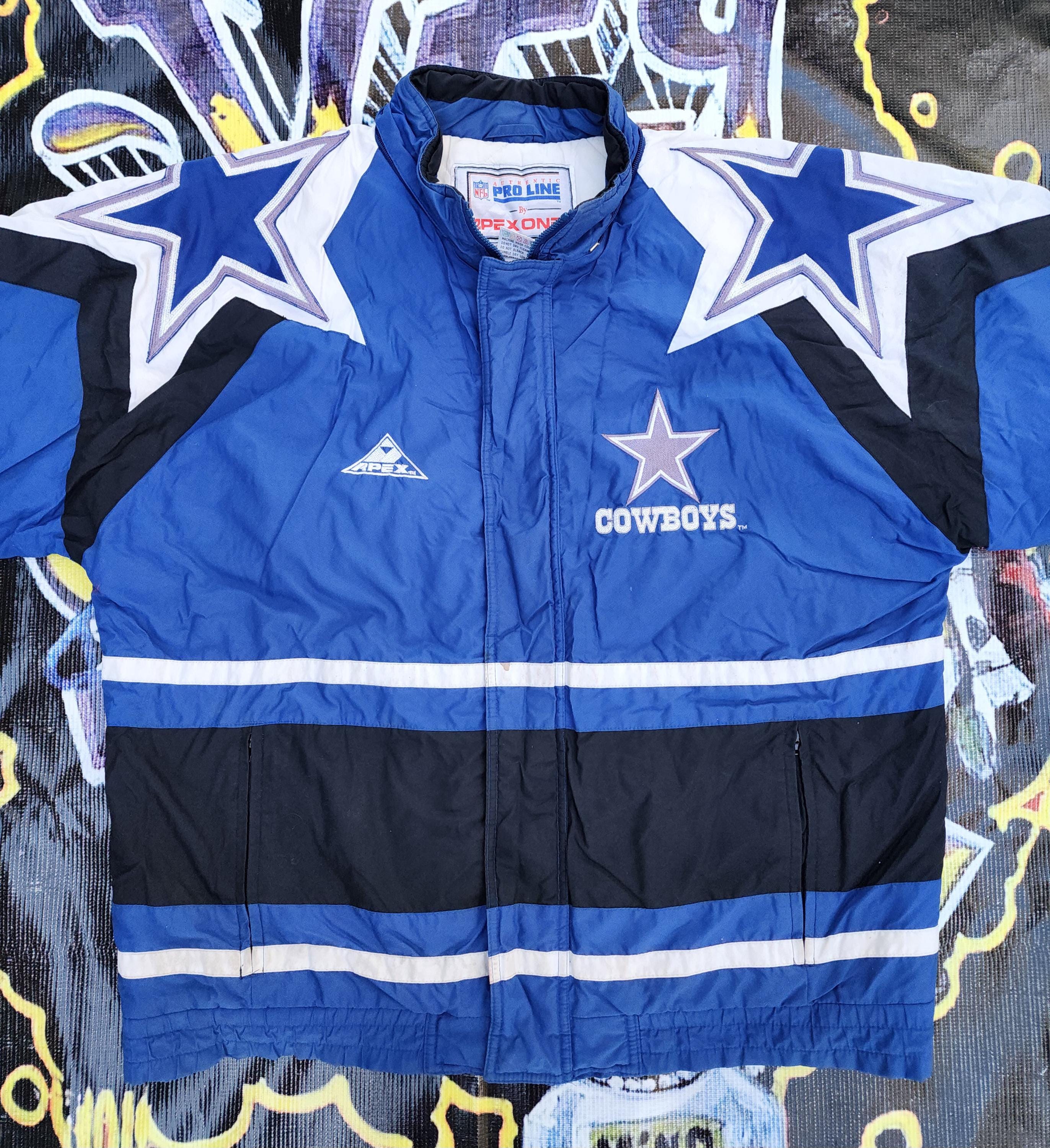 Vintage 90s Dallas Cowboys Apex One Shoulder Logos Jacket Large - Etsy