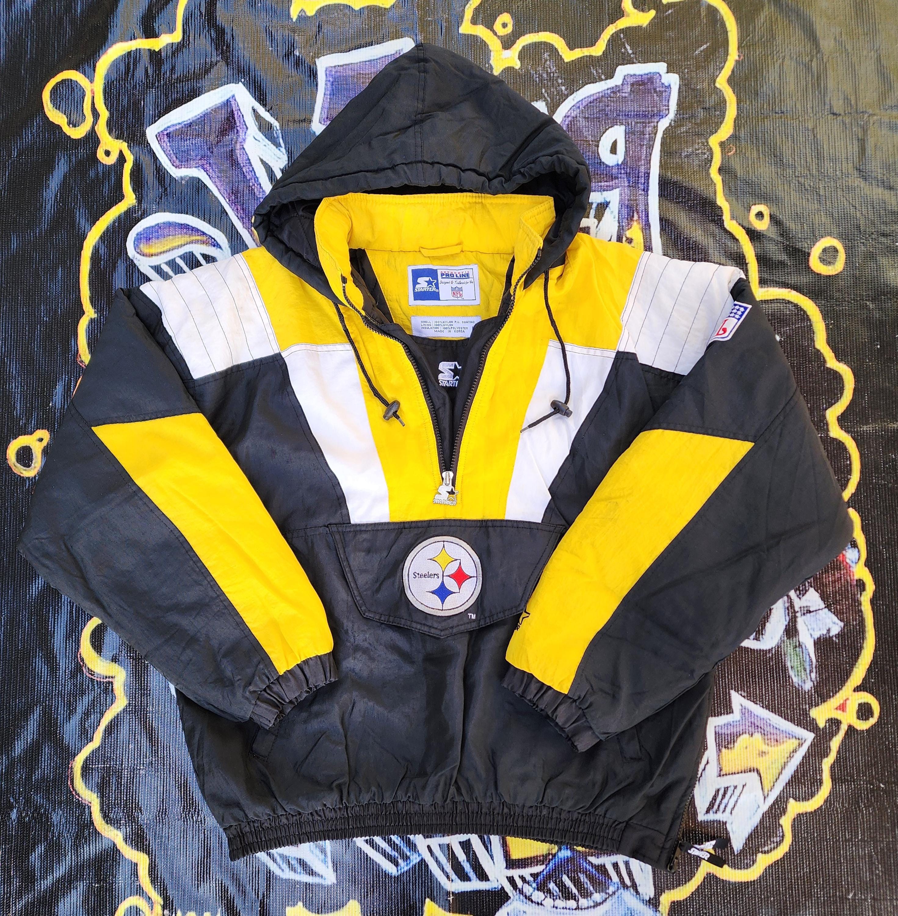 Vintage 1990s Pittsburgh Steelers Starter Pouch Color Block Jacket