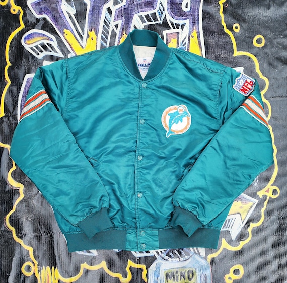 Vintage 80s 90s Miami Dolphins Starter Pro Line Satin Bomber