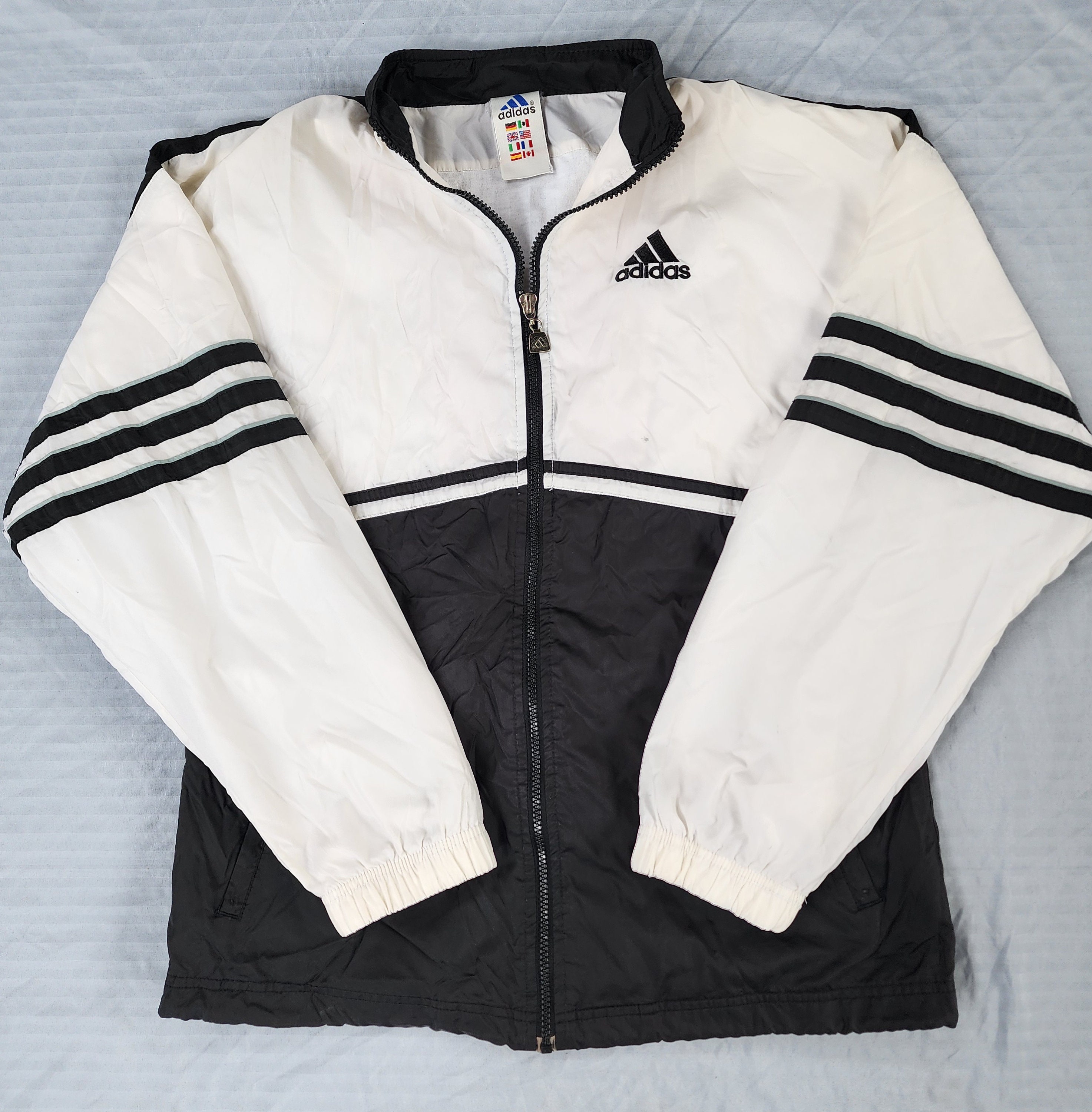 Vintage 1990s Adidas Black White Track Jacket Medium - Etsy Vintage 1990s Adidas Black White Track Jacket Medium - Etsy