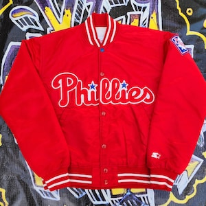 Vintage 1990s Philadelphia Phillies Starter Satin Bomber Jacket Medium