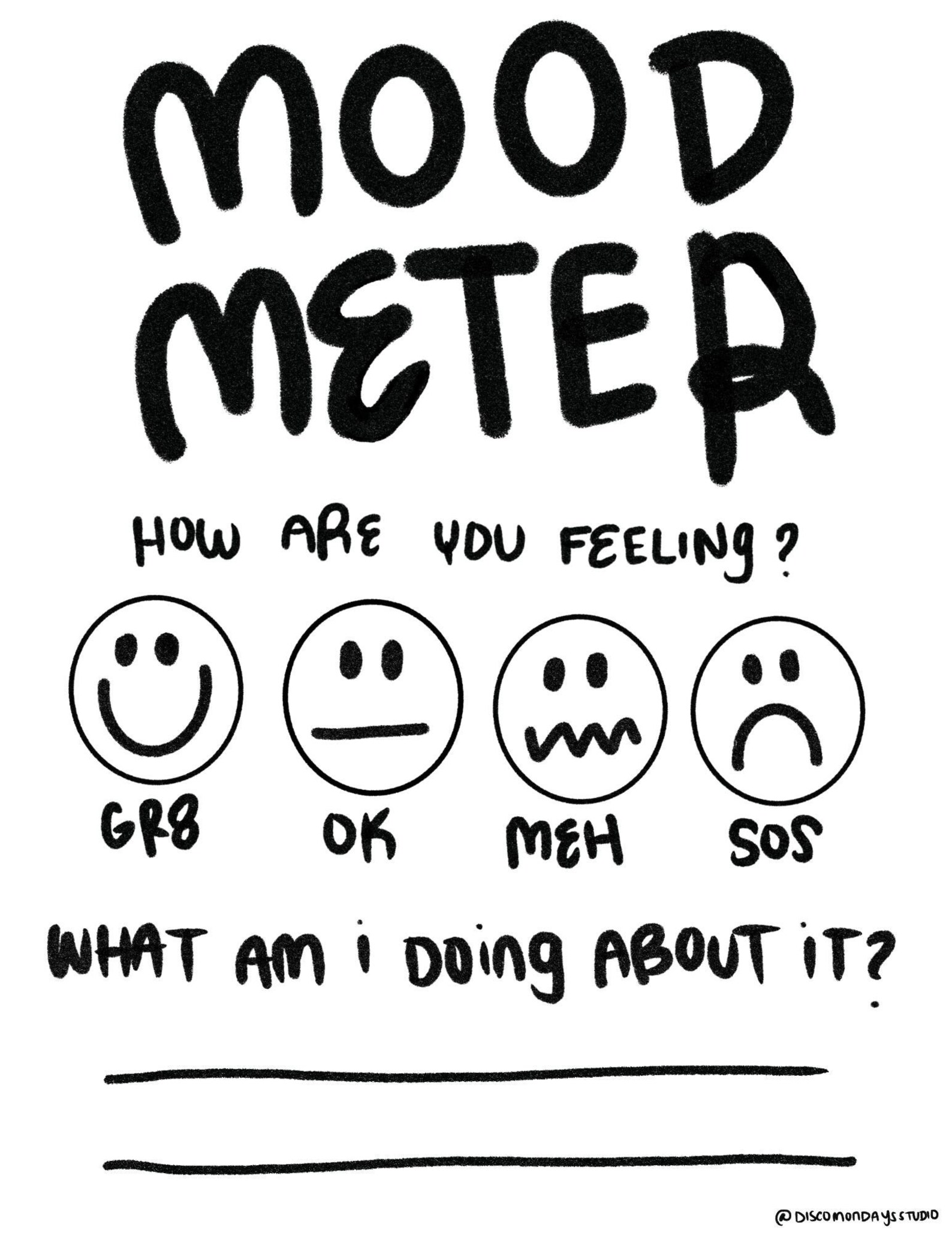 Daily Mood Tracker Mood Tracker Selfcare Chart Printable Etsy