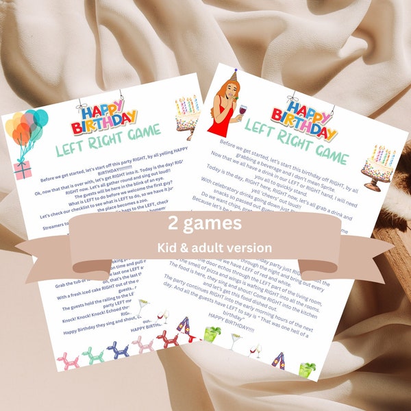 Left Right Kids Game Etsy