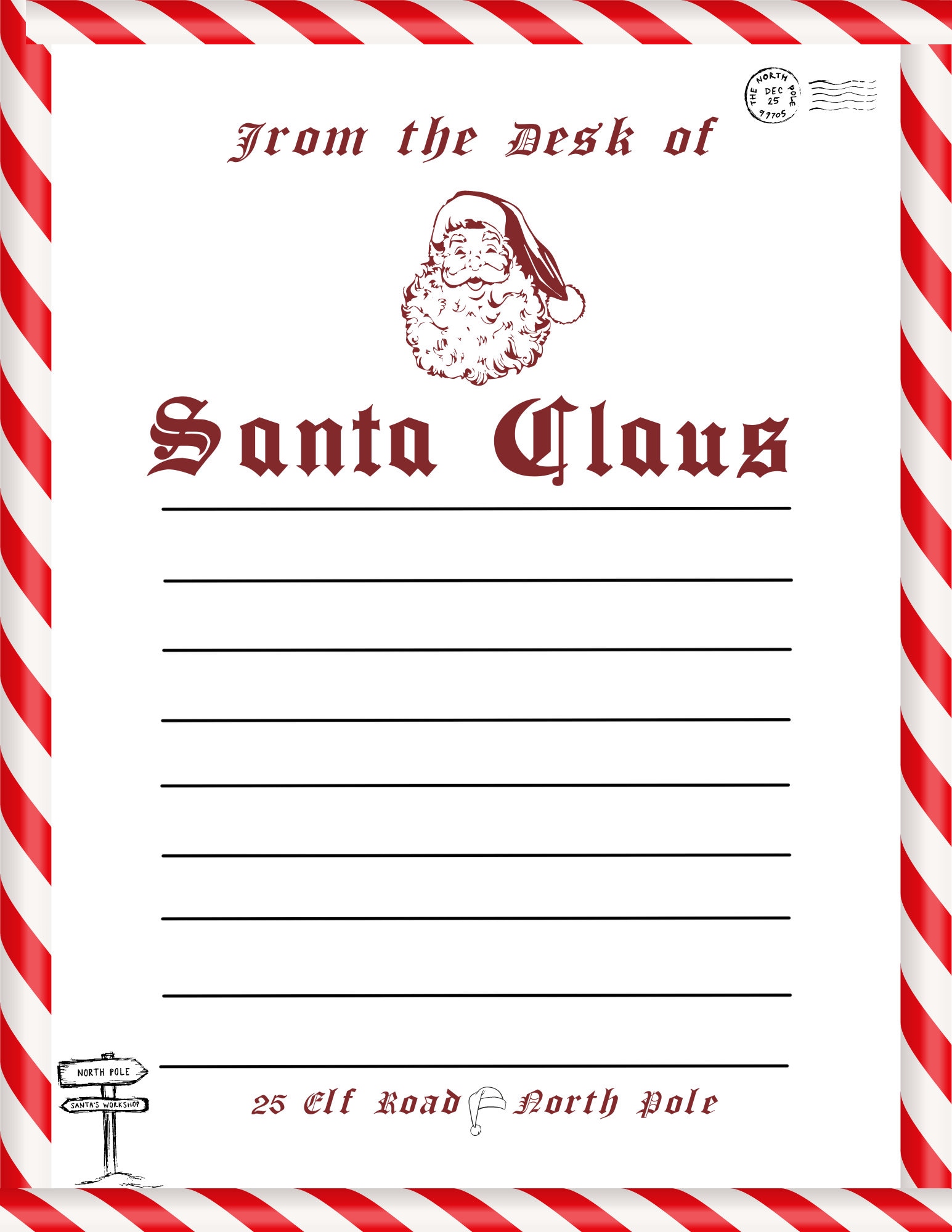 Official Letter From Santasanta Letter From Card - Etsy