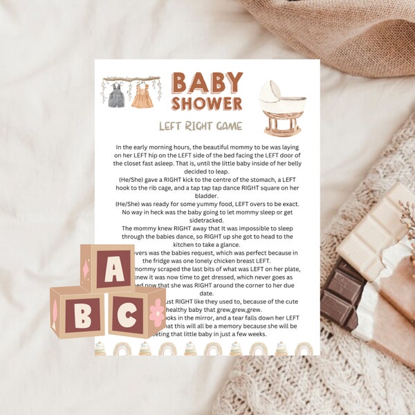 Baby shower left right game, mommy to be game, baby shower game, baby announcement game, baby game, printable baby shower game, left right