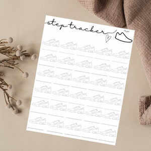 Maandelijkse stappentracker, 10.000 stappenlogboek, stappendagboek, stappenuitdaging, gezondheidstrack, dagelijkse stappengrafiek Kalender, stappendoel, afdrukbaar