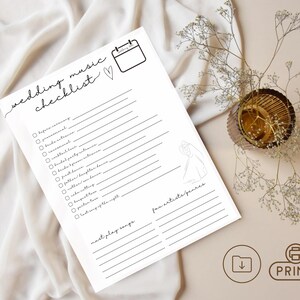 Printable Wedding Song List, Wedding Playlist, Wedding Music List, DJ Song List, Wedding DJ Questionnaire, Wedding Processional Songs, PDF