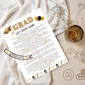 Graduation left right Game, grad Pass the Prize | Right Left Game,grad party Pass Game, graduation party Game, Adults Kids, Printable
