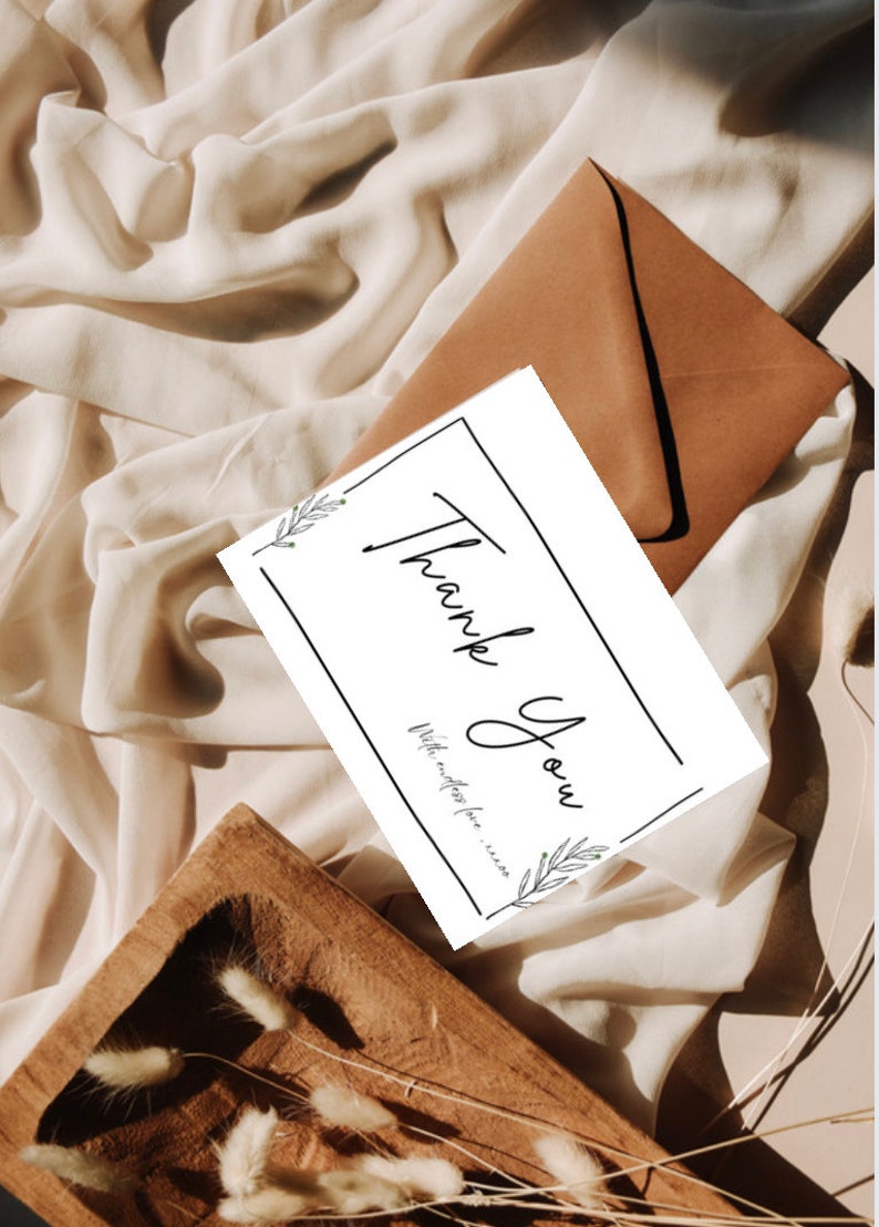 Printable Thank You Card Instant Download 7x5 Inch Cards for Thanks ...