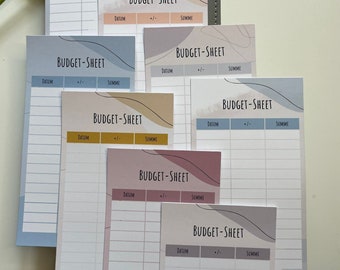 Budget Sheets einzeln oder im Set / Umschlagmethode / Budget Binder/ verschiedene Farben