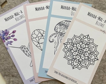 Manda-mal-a / Mandamala zum selbst ausmalen und sparen; individuelle Sparbeträge, Mosaik, passend für A6, gedruckt, 1 Stk.